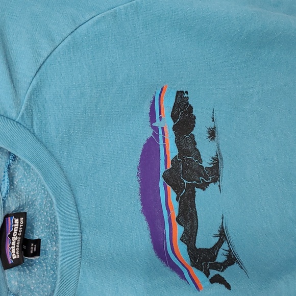 Patagonia Fitz Roy Bison Lightweight Crew Sweatshirt in Mako Blue. Men's Medium - Picture 2 of 13